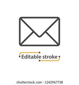 Envelope Line Icon, Message, Mail, Email, Letter Symbol.
Editable Stroke.		