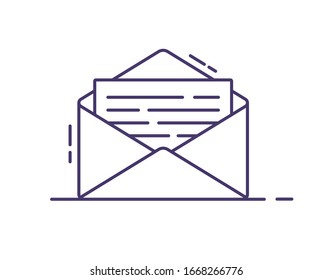 Envelope line icon. Modern minimalistic vector illustration.