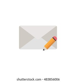 envelope line icon, outline vector logo illustration, filled color linear pictogram isolated on white
