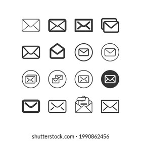 Envelope line icon set. E-Mail, Message symbol