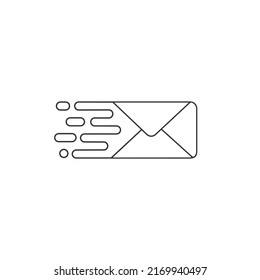 Icono de línea de sobre. Señal plana de la ilustración del vector