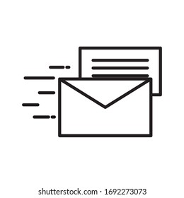 Envelope line style icon design, Message email mail letter marketing communication card and document theme Vector illustration