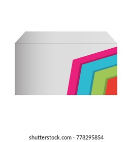 envelope with lines colored  vector illustration
