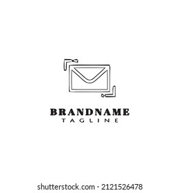 envelope logo cartoon icon design template black modern isolated vector illustration