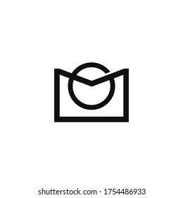 envelope logo concept with unique, creative, simple abstract letter O