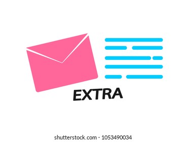 Envelope logo, extra deliver icon design template, vector illustration