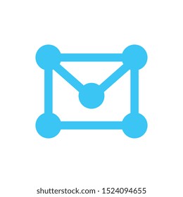 Envelope logo template, digital technology icon design, mail symbol