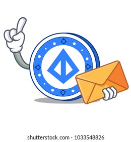 With envelope loopring coin character cartoon