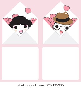 The Envelope of Love character paper note illustration