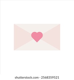 Envelope love flat icon, valentines day vector design illustration, isolated on white background. 