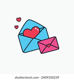 sobre con iconos de amor