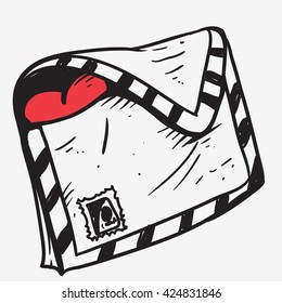 an envelope with love inside like love letter