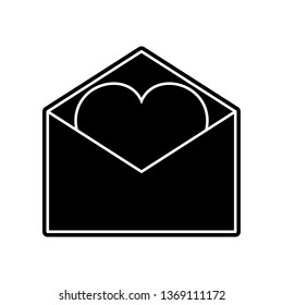 envelope with love letter icon. Element of Valentine for mobile concept and web apps icon. Glyph, flat icon for website design and development, app development