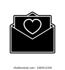 envelope with love letter icon. Element of Valentine for mobile concept and web apps icon. Glyph, flat icon for website design and development, app development