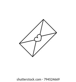 envelope with love letter icon. Love and Valentine's Day element icon. Premium quality graphic design. Signs, outline symbols collection icon for websites, web design, mobile app on white background