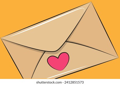 envelope with love letter vector illustration