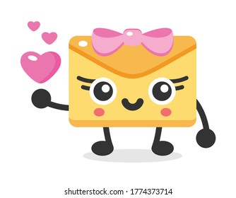 envelope and love mascot characters