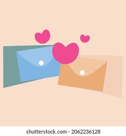 Envelope. Love Vector Cartoon Illustration