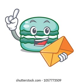 With envelope macaron character cartoon style