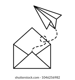 envelope mail with airplane paper