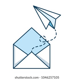 envelope mail with airplane paper