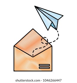 envelope mail with airplane paper
