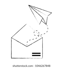 envelope mail with airplane paper