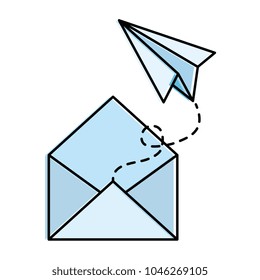 envelope mail with airplane paper