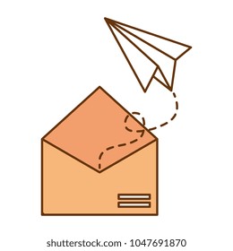 envelope mail with airplane paper