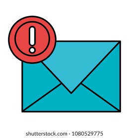 envelope mail with alert symbol
