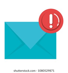 envelope mail with alert symbol
