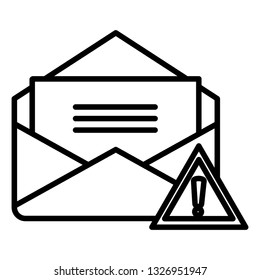 envelope mail with alert symbol