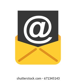 envelope mail with arroba symbol