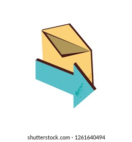 envelope mail and arrow isolated icon