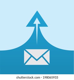 Envelope mail with arrow sending 