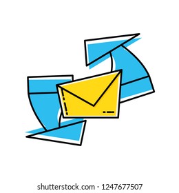 envelope mail with arrows
