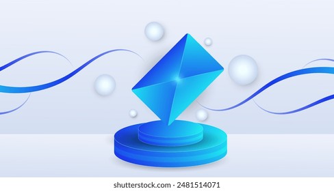 Correo sobre con fondo azul y blanco