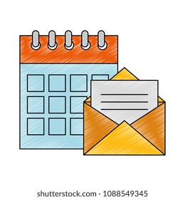 envelope mail with calendar