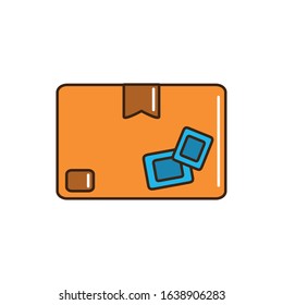 envelope mail cargo delivery vector illustration line and fill