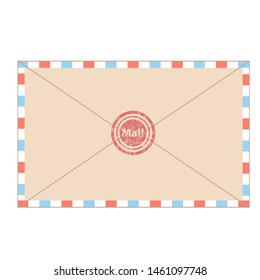 envelope mail in cartoon style for design on white, stock vector illustration