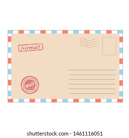 envelope mail in cartoon style for design on white, stock vector illustration