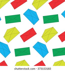 Envelope mail color pattern seamless. Letter message, communication and send. Vector art abstract unusual fashion illustration