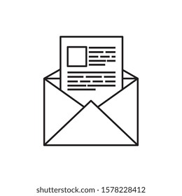 envelope mail communication line style icon vector illustration design