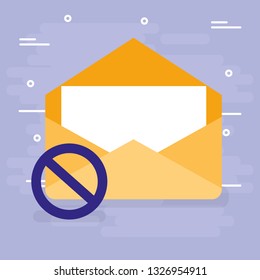 envelope mail with denied symbol
