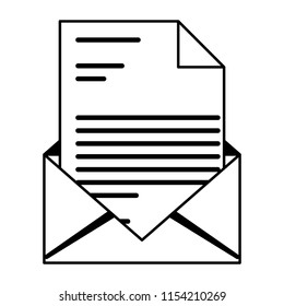 envelope mail with document isolated icon