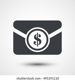 Envelope mail with dollar sign 