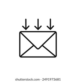 Briefumschlag-Abwurf-Logo-Zeichen Vektorgrafik Gliederung