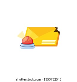 envelope mail with emergency light