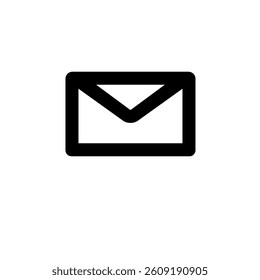 Envelope Mail, Feedback, Post Message Solid Flat Vector Icon Isolated on White Background.