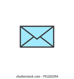 Envelope mail filled outline icon, line vector sign, linear colorful pictogram isolated on white. Email symbol, logo illustration. Pixel perfect vector graphics